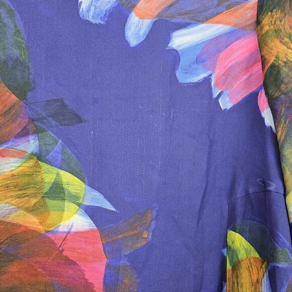 ANTHROPOLOGIE LEIFSDOTTIR WATERCOLOR DRESS Fanned Floral SIZE SMALL Flaw - Picture 5 of 8